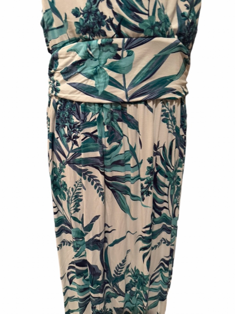 Soma XL Beyond Soft Long Summer Maxi Dress White with green tropical print💚 - Picture 6 of 7